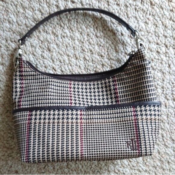 Lauren Ralph Lauren Black, beige, red Herringbone Bag Trimmed in Black - Picture 2 of 12